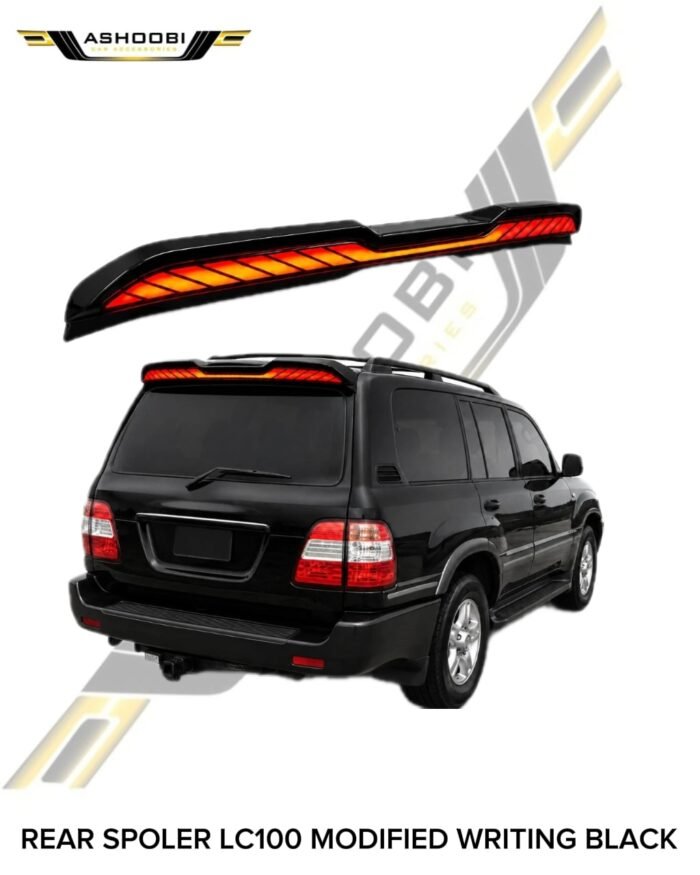 REAR SPOILER LC100 MODIFIED BLACK WRITING REAR SPOILER LC100 MODIFIED BLACK WRITING